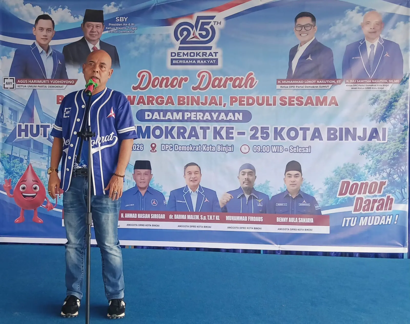Peringati HUT ke-25, DPC Partai Demokrat Kota Binjai Gelar Donor Darah