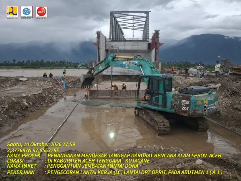Progres Penanganan Bencana di Jalan Nasional Agara-Gayo Lues Capai 99 Persen