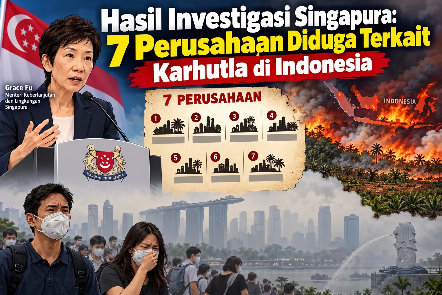 Hasil Investigasi Singapura: 7 Perusahaan Diduga Terkait Karhutla di Indonesia