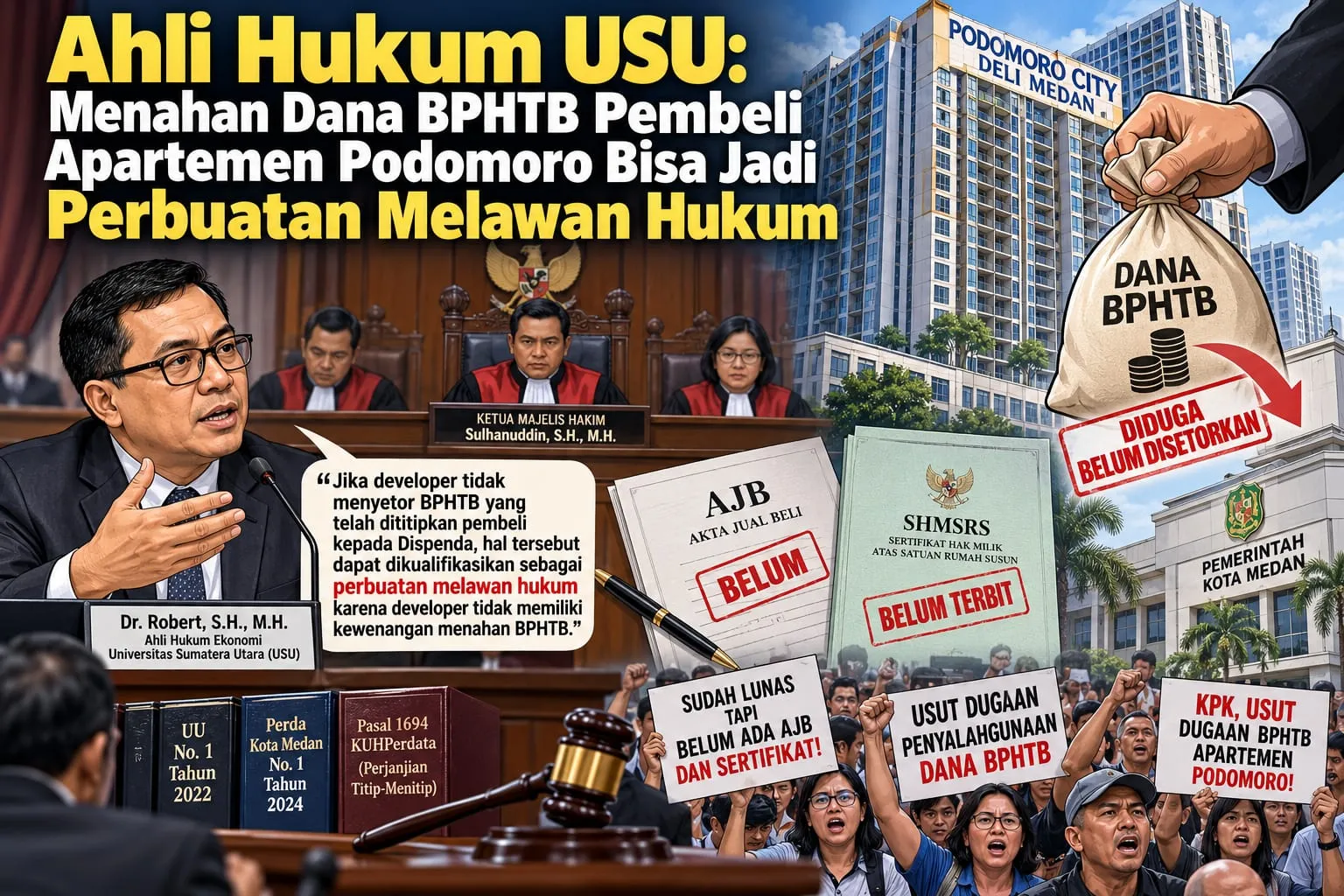 Ahli Hukum USU: Menahan Dana BPHTB Pembeli Apartemen Podomoro Bisa Jadi Perbuatan Melawan Hukum