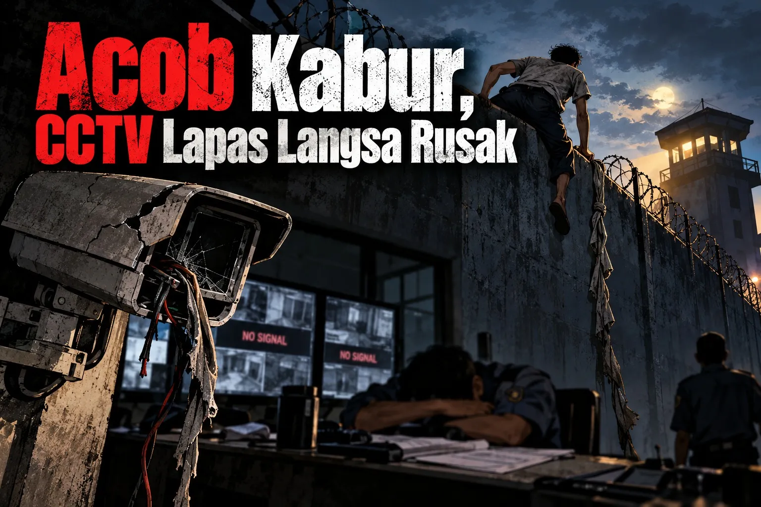 Acob Kabur, CCTV Lapas Langsa Rusak