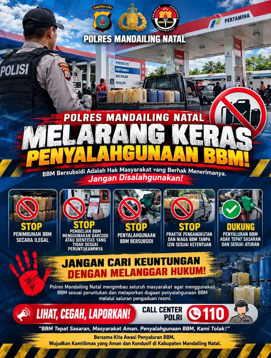 Polres Madina Larang Keras Penyalahgunaan BBM Bersubsidi, Masyarakat Diminta Ikut Awasi Penyaluran