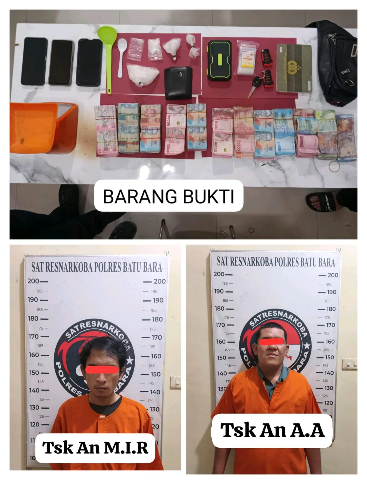 Sarang Narkoba Tanjung Tiram Digerebek, Dua Pria Diamankan, 111 Gram Sabu Disita