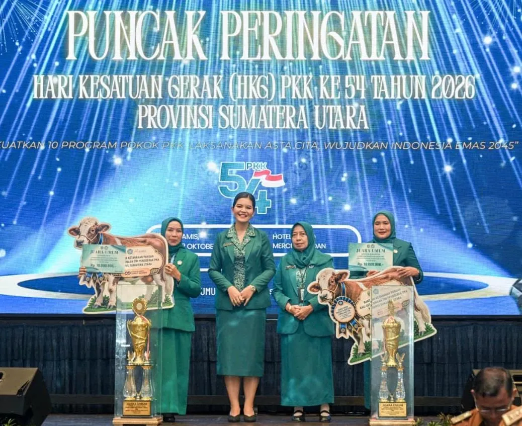 TP PKK Kabupaten Asahan Sabet Juara Umum Lomba HKG PKK Tingkat Sumatera Utara 2026