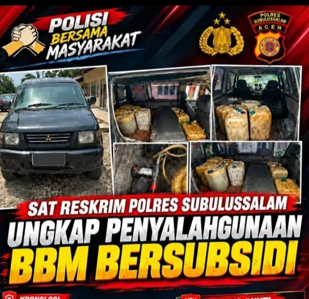 Polres Subulussalam Amankan Terduga Pelaku Penyalahgunaan Migas