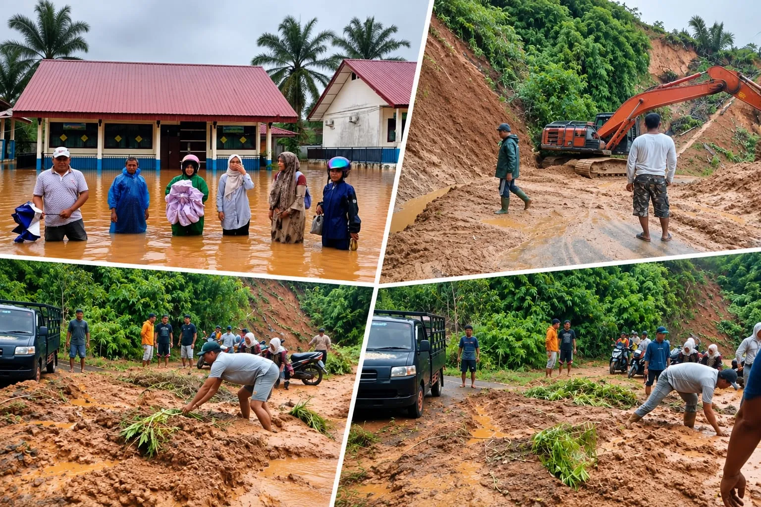 Banjir Kepung Tiga Gampong di Aceh Selatan, Sekolah Terendam, Longsor Putus Akses Kluet Tengah–Kluet Utara