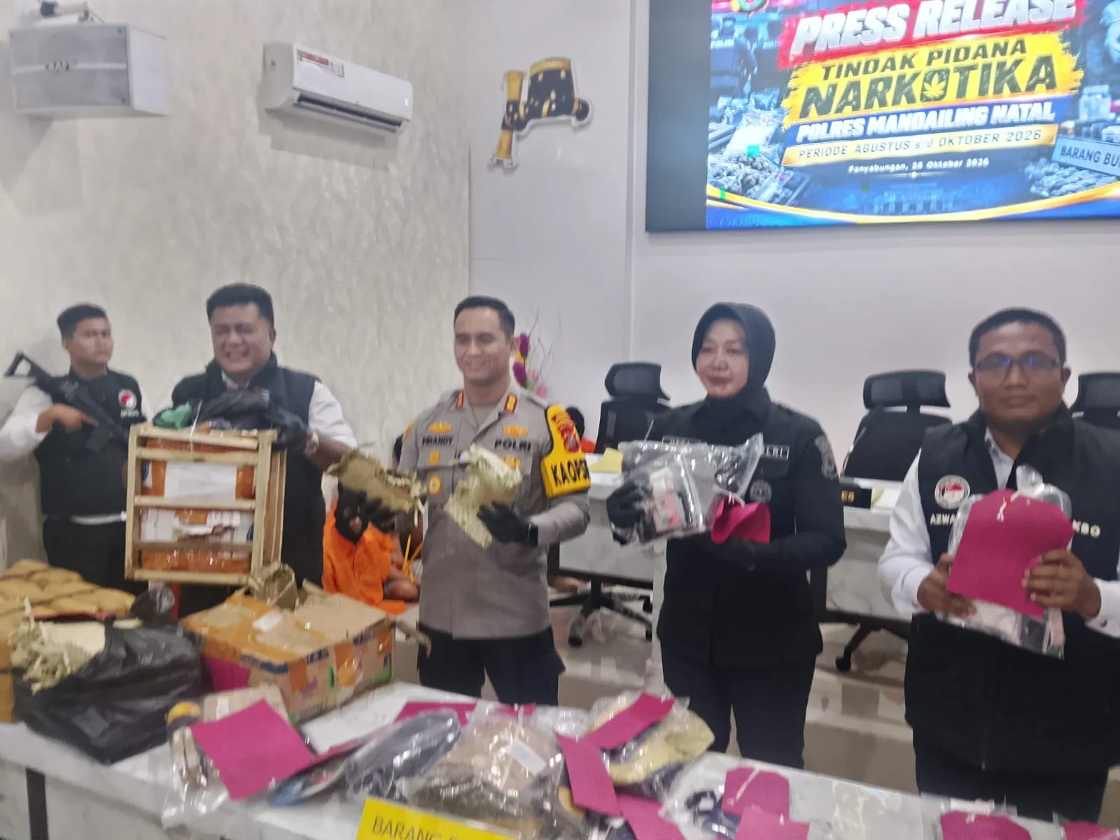 Polres Madina Ungkap 33 Kasus Narkotika dan Amankan 32 Tersangka