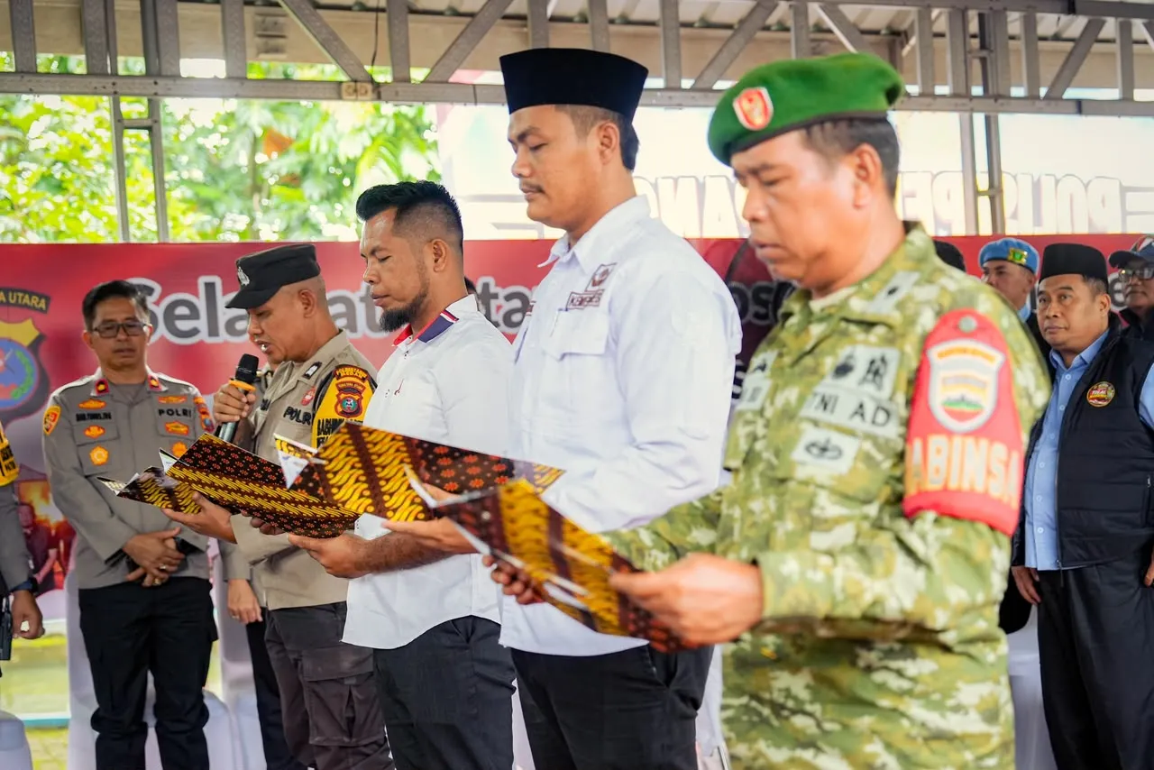 Pemkab Deliserdang, Polrestabes Medan, dan TNI Bersama Warga Jermal Deklarasikan Tolak Narkoba