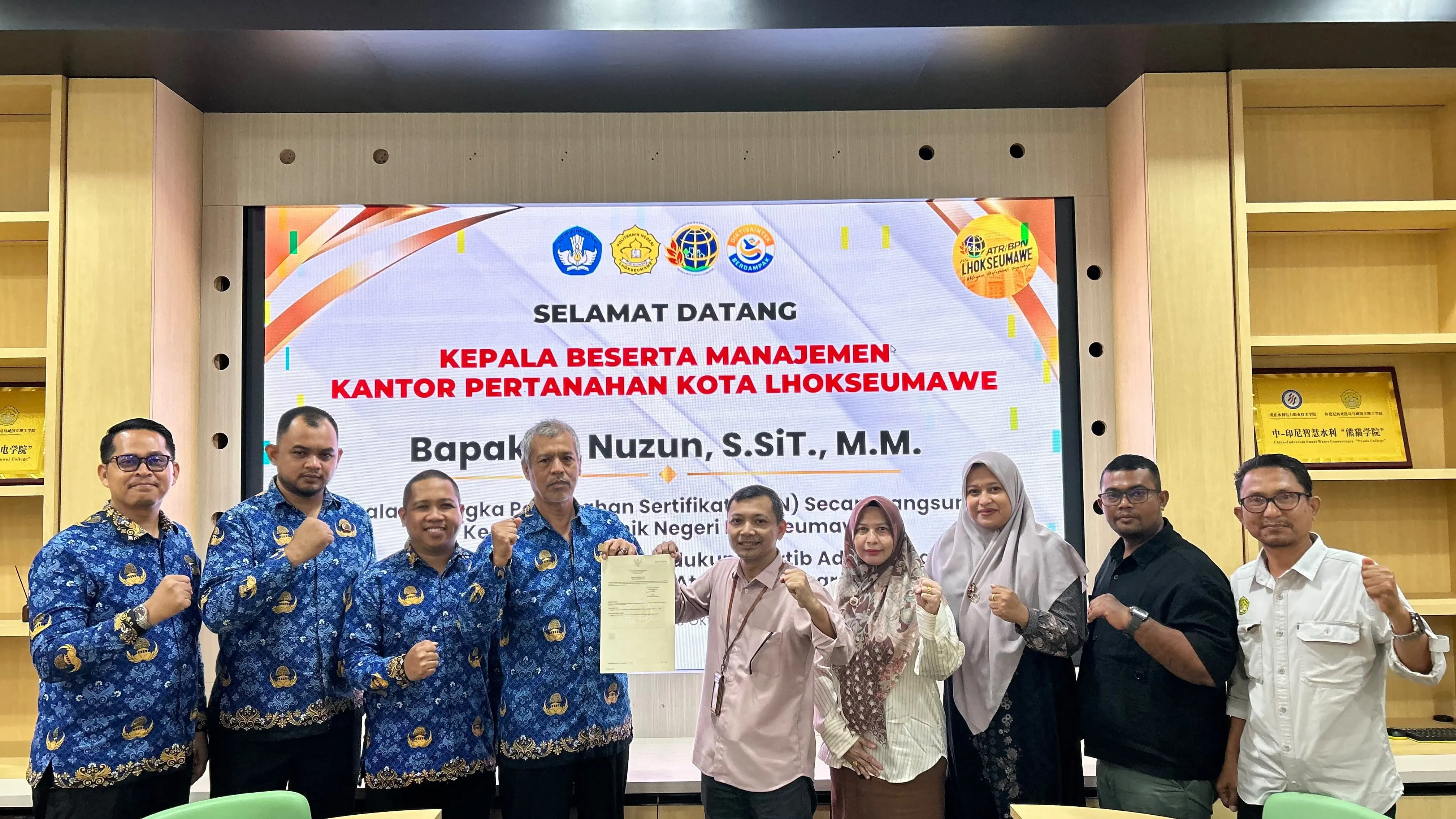 Perkuat Tata Kelola Aset, PNL Terima Sertifikat Hak Pakai Tanah dari BPN Lhokseumawe