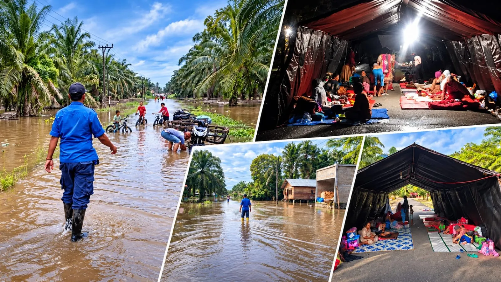 Sungai Lae Soraya dan Krueng Trumon Raya Meluap, 46 Warga Aceh Selatan Mengungsi ke Kompi Brimob