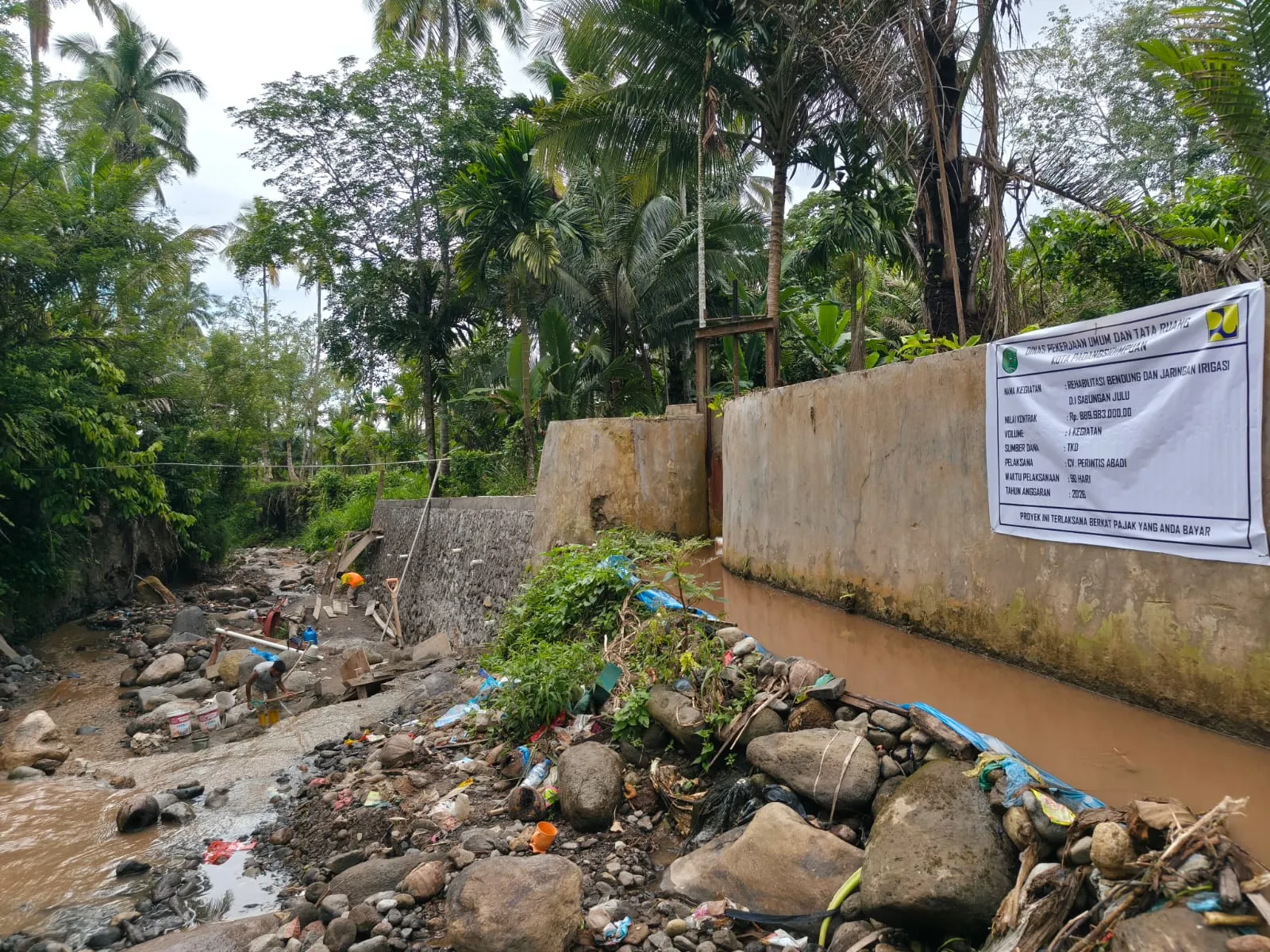TKD Tambahan untuk Rehabilitasi Bendung Sabungan Julu, Negara Hadir Pulihkan Pengairan 200 Hektare Sawah