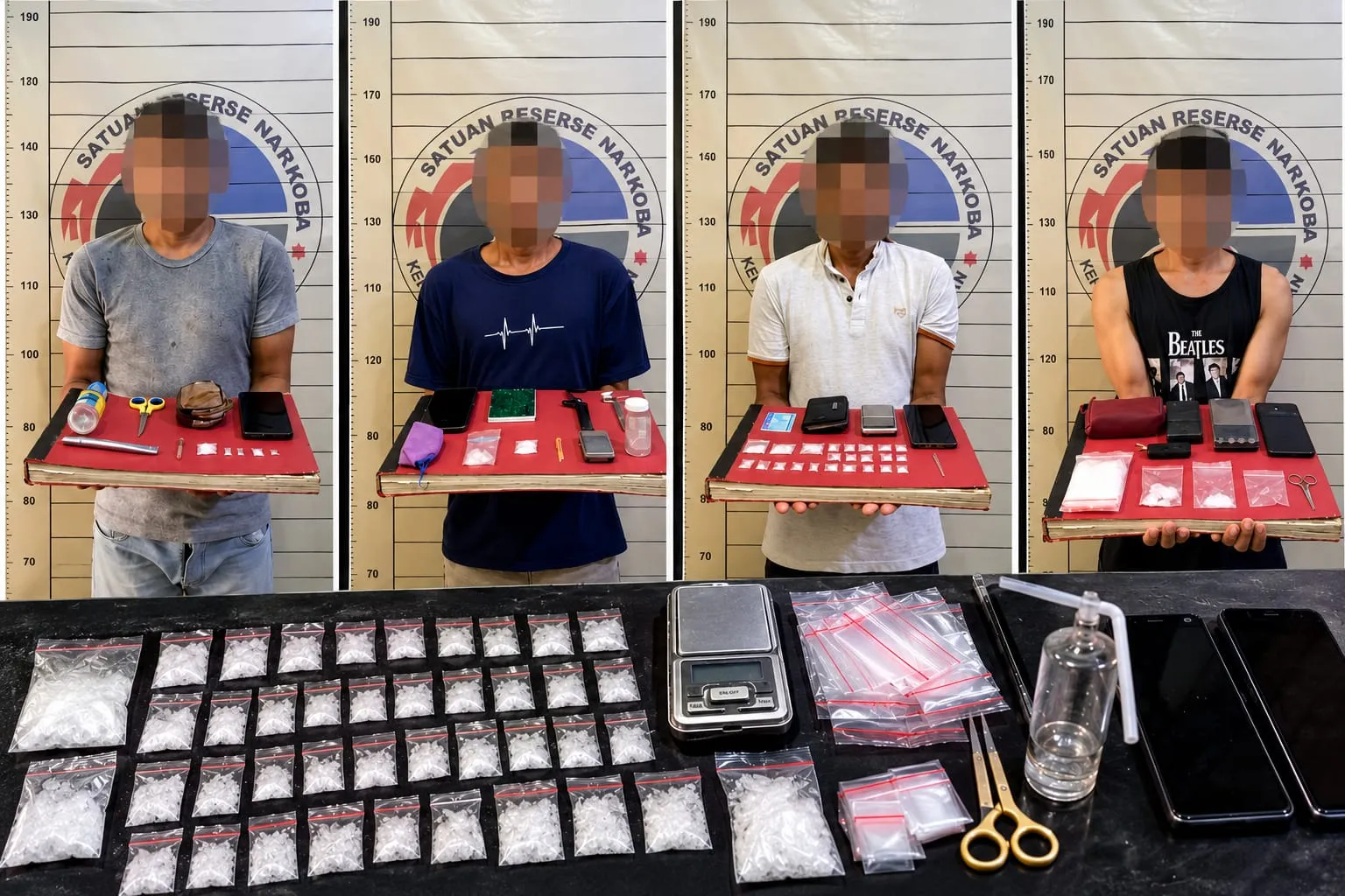 Polisi Bergerak Senyap di Kluet Utara dan Kluet Tengah, Empat Terduga Pengedar Sabu Ditangkap dalam 7,5 Jam