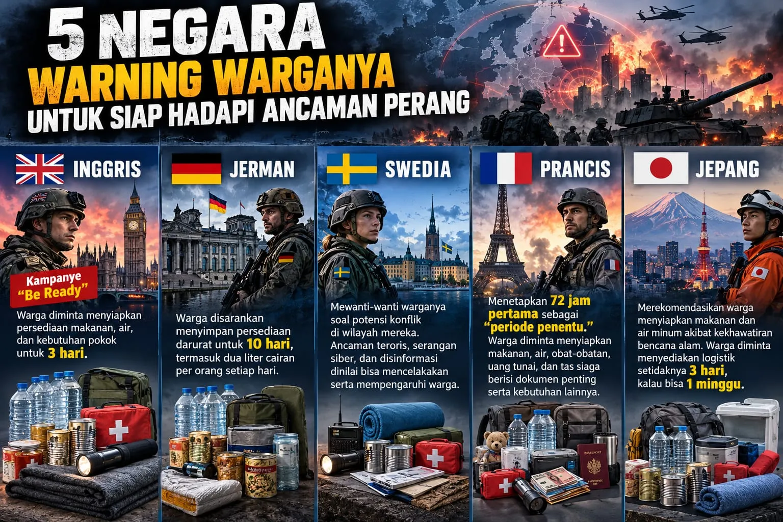 5 Negara Warning Warganya untuk Siap Hadapi Ancaman Perang