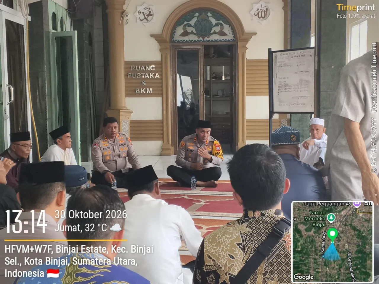 Jumat Keliling di Masjid Al-Muhajirin, Kapolres Binjai Ajak Warga Jaga Kamtibmas