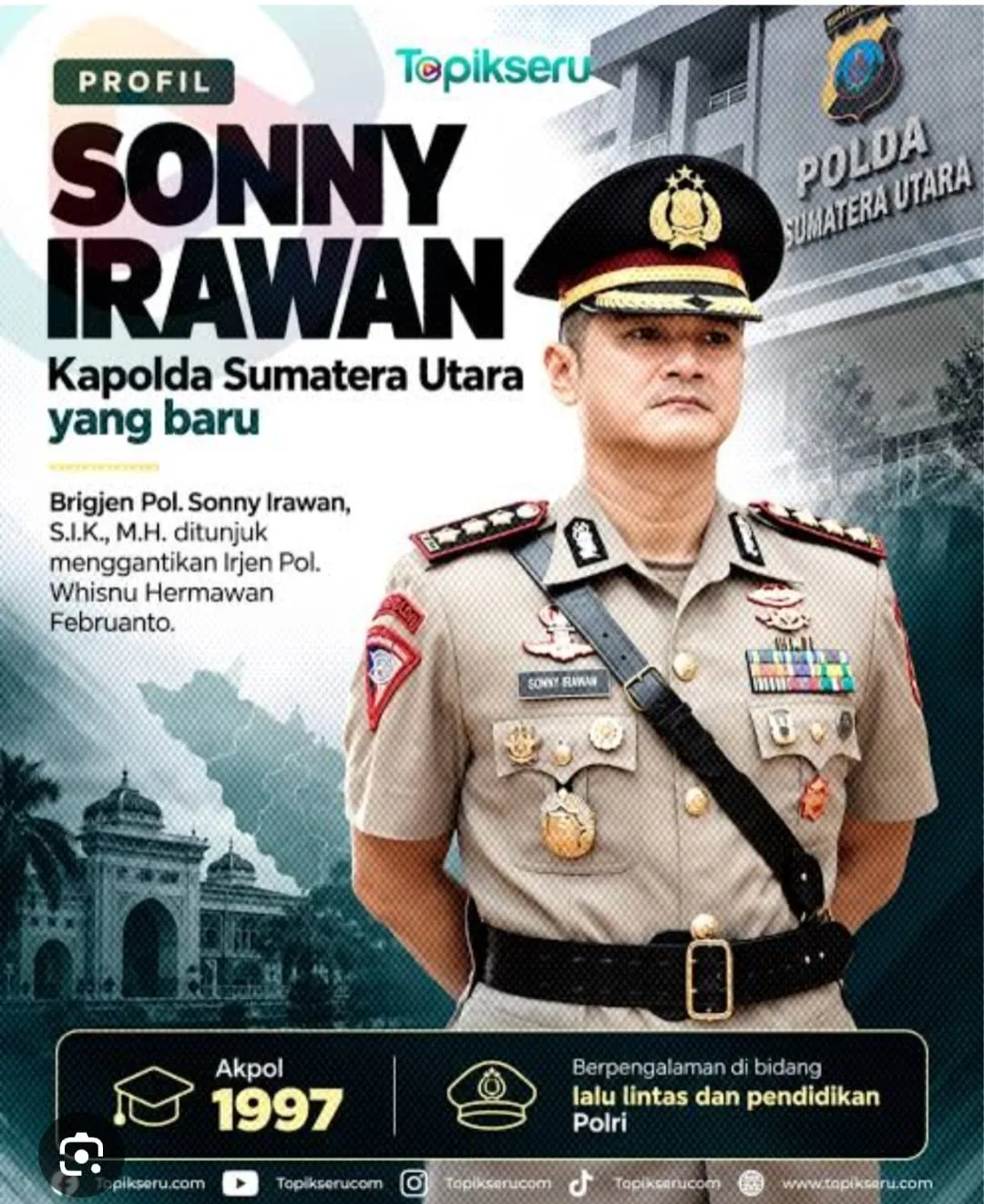 Brigjen Pol. Sonny Irawan Jabat Kapolda Sumut