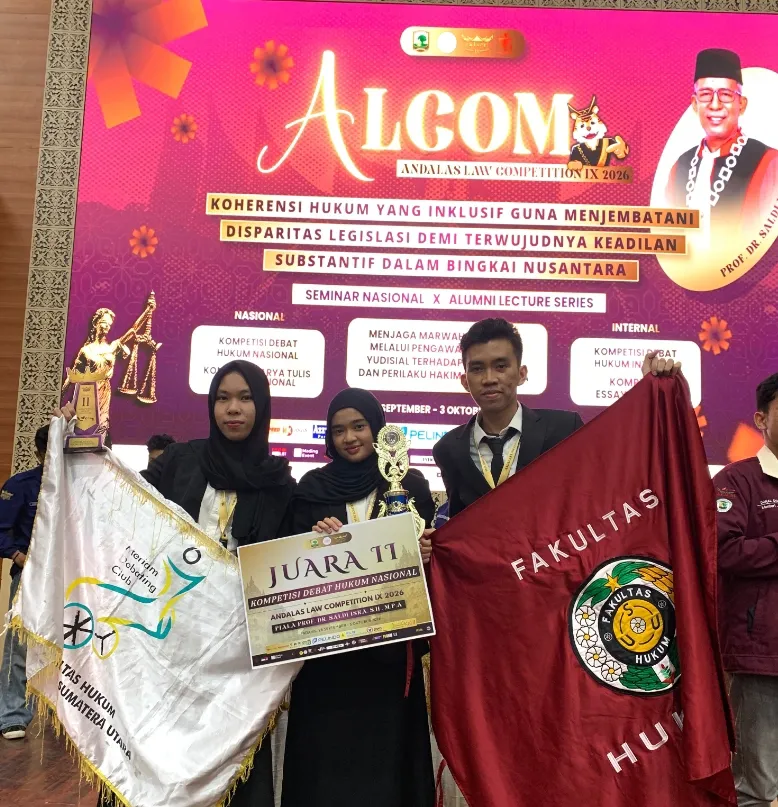 Tim Pitopang FH USU Juara II Kompetisi Debat Hukum Nasional Andalas Law Competition IX 2026
