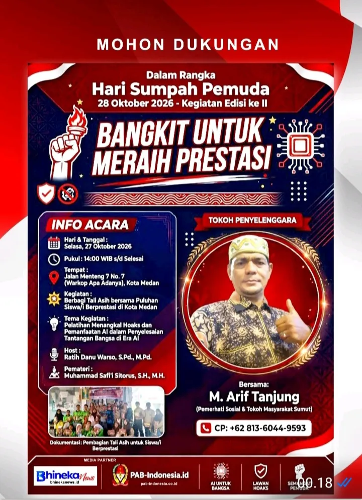 Hari Sumpah Pemuda, M. Arif Tanjung Targetkan Puluhan Siswa Berprestasi di Medan