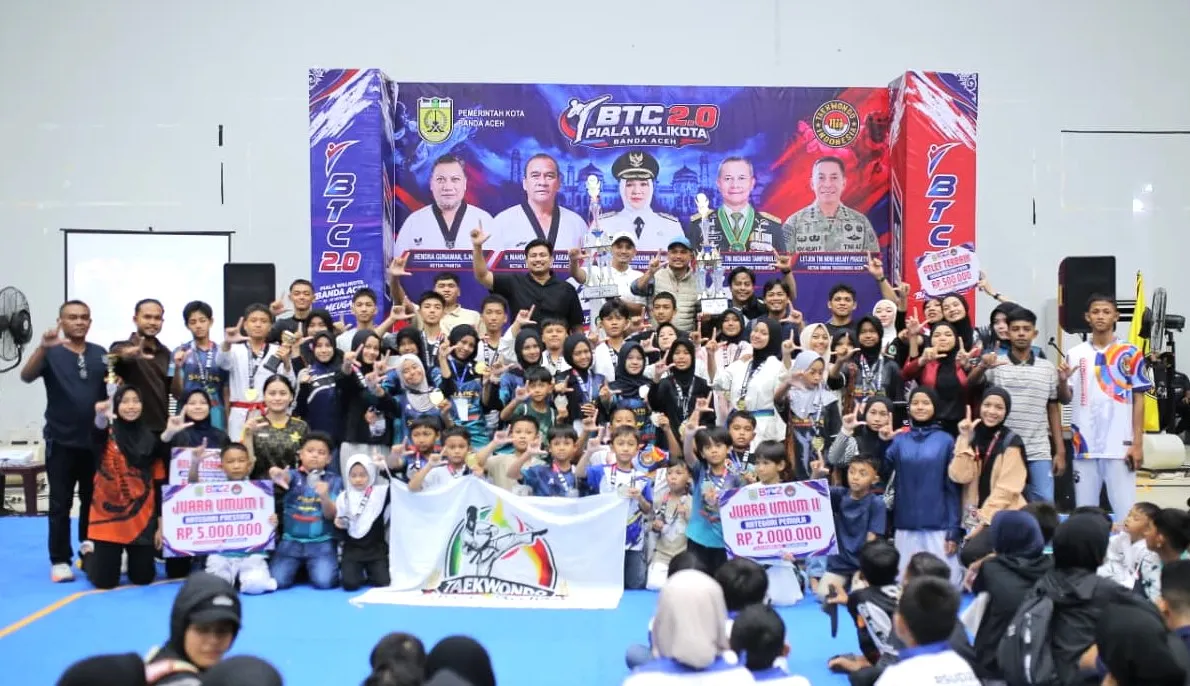 Dojang Taekwondo Bank Aceh Sabet 2 Gelar Juara Umum BTC 2.0 2026