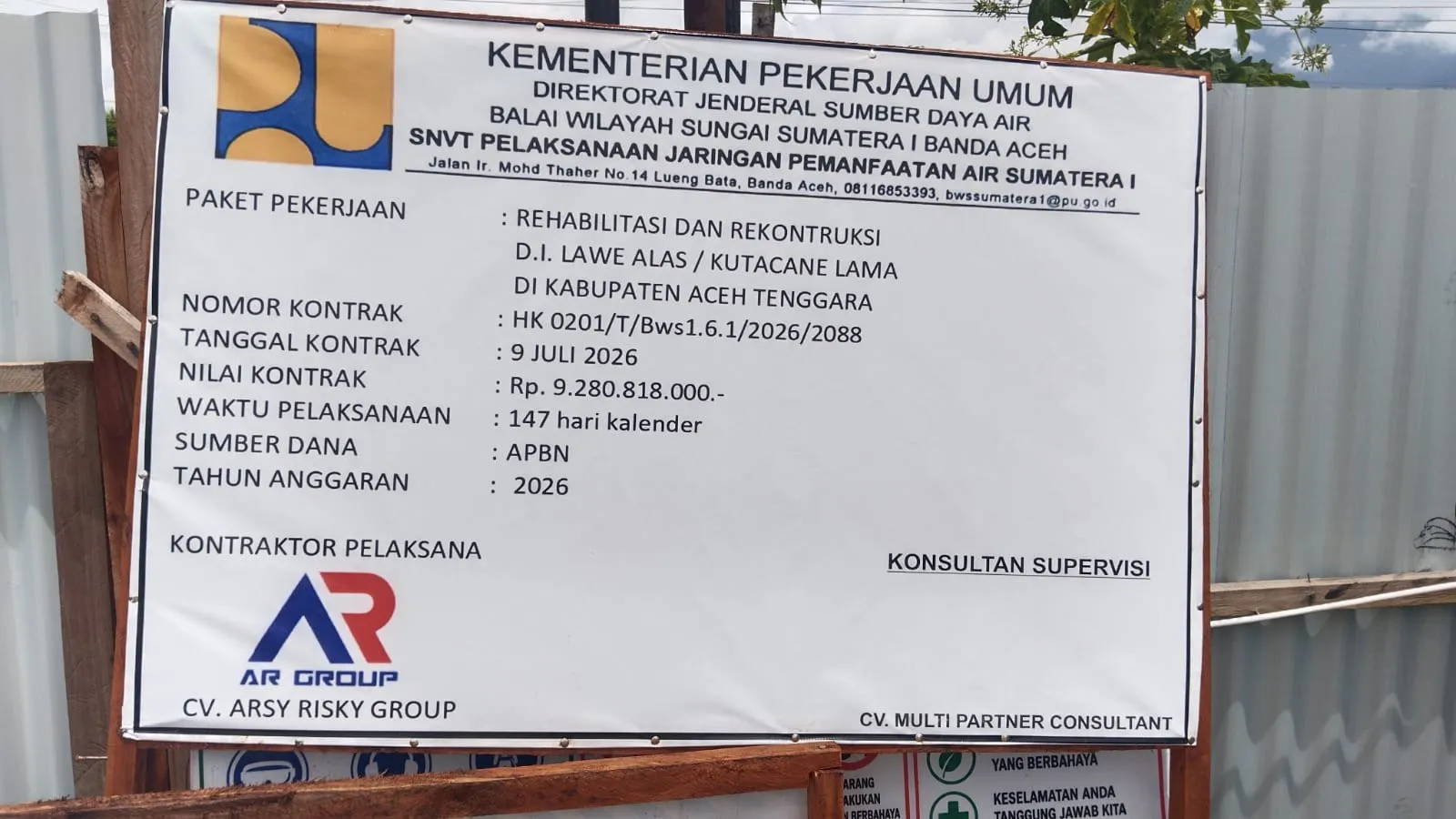 Proyek Irigasi Rp9,2 Miliar di Aceh Tenggara Dikeluhkan Warga