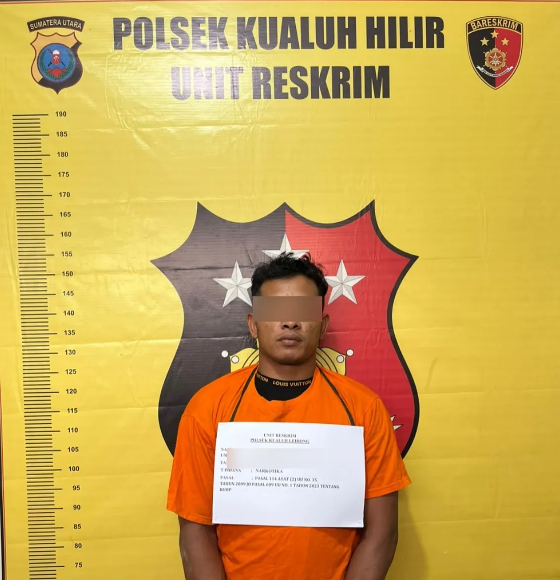 Polsek Kualuh Ledong Ciduk Pria Bawa Sabu 7,65 Gram