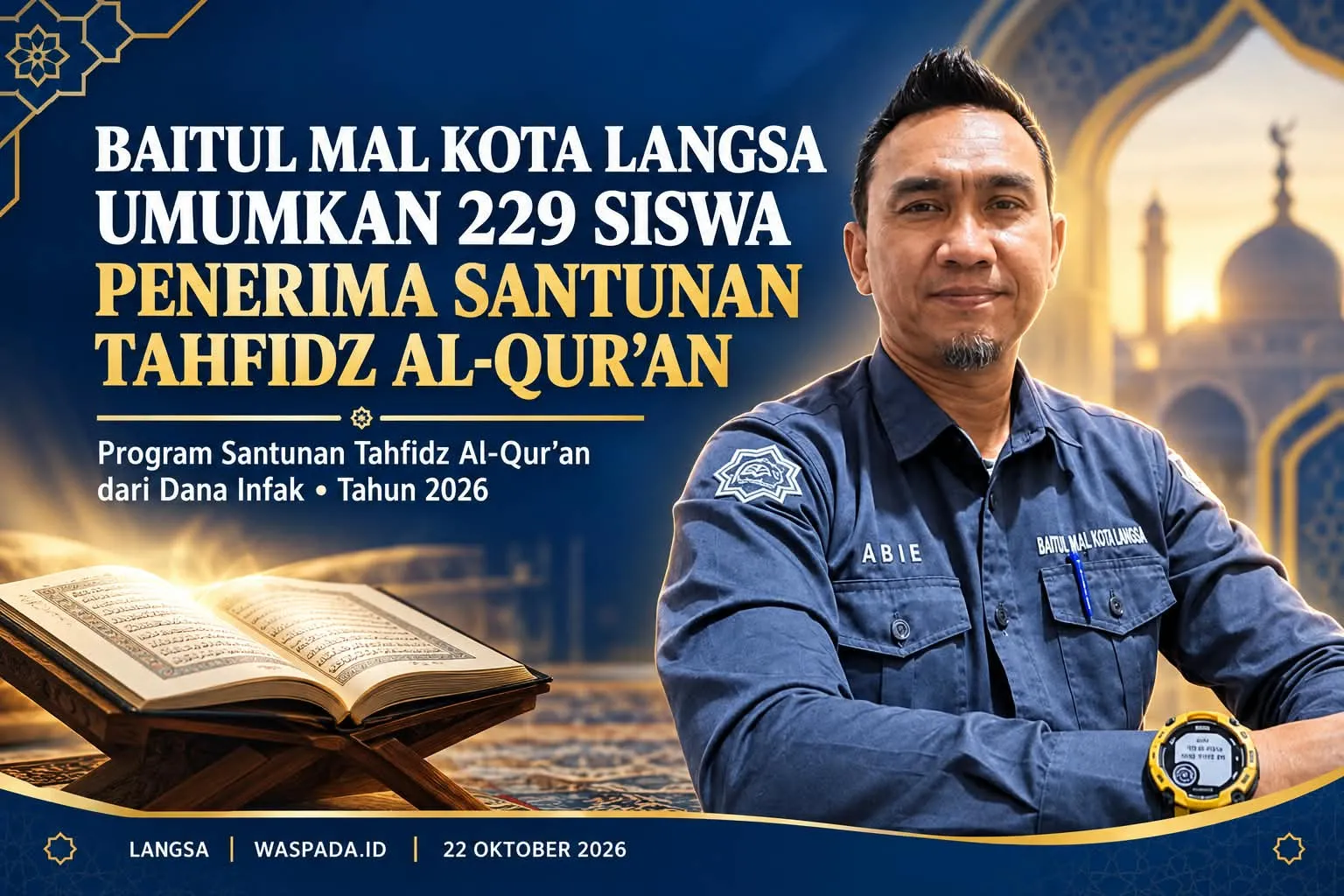 Baitul Mal Kota Langsa Umumkan 229 Siswa Penerima Santunan Program Tahfidz Al-Qur'an