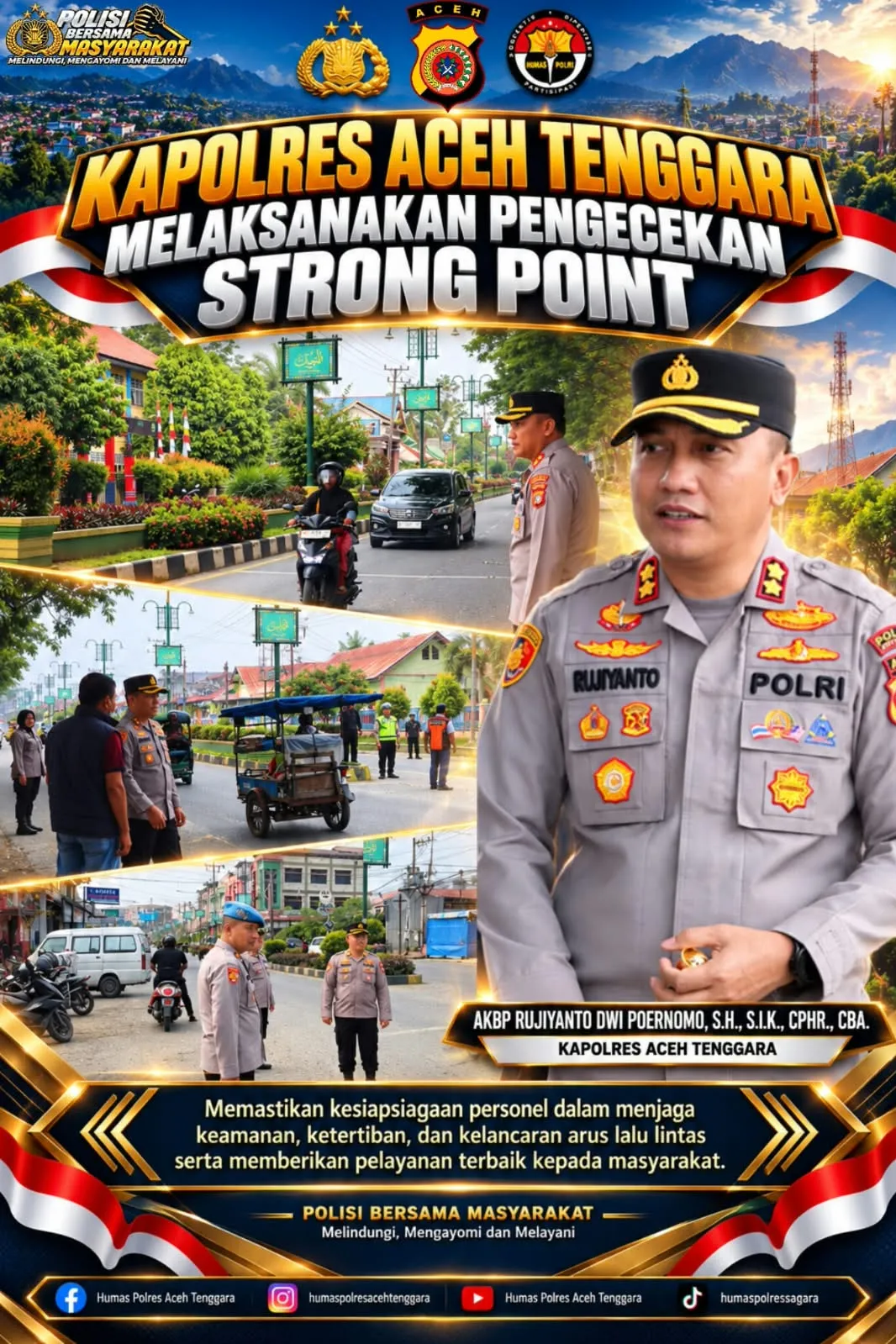 Pastikan Pelayanan Optimal, Kapolres Aceh Tenggara Cek Strong Point