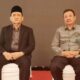 KETUA Umum PP IKA USU periode 2022-2026, Romo HR Muhammad Syafii (kiri) bersama Ketua Harian PP IKA USU yang juga Ketua IKA USU Sumut, Tengku Erry Nuradi diabadikan pada Munas di Medan. Waspada/Ist