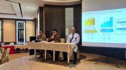 KEPALA OJK KR5 Sumbagut, Yusup Ansori saat menyampaika kinerja Kredit Perbankan di Sumut pada kegiatan Media Talk KR 5, di Medan, Rabu (19/10).