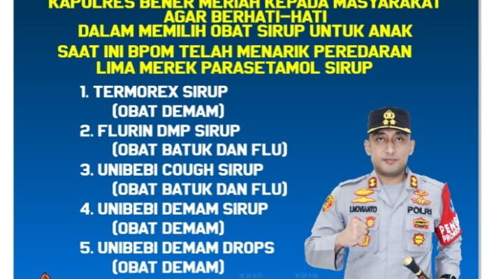 Kapolres Bener Meriah Imbau Orang Tua Hindari Penggunaan Sirop Bagi Anak-anak