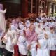 SISWA Perguruan Eria tampak semangat mengikuti rangkaian kegiatan Maulid Nabi. Waspada/ist