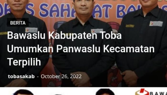 Bawaslu Toba Umumkan 48 Nama Panwascam Terpilih