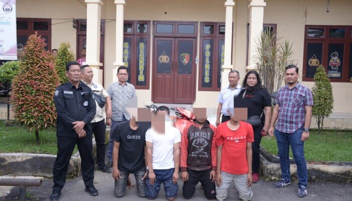 Peras Sopir Truk, Empat Pria Diamankan Sat Reskrim Polres Langsa
