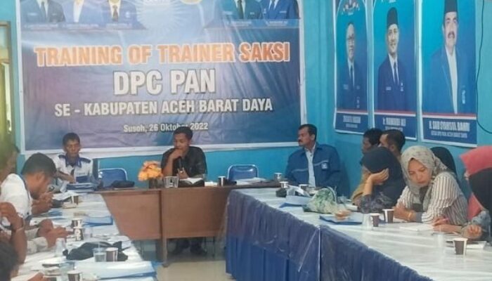 Pastikan Raih Suara Mayoritas, PAN Abdya Bekali Saksi Tingkat Kecamatan