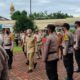 Bupati Batubara Zahir bersama Kapolres Batubara AKBP Jose DC Fernandes dalam apel gelar pasukan Operasi Mantap Huta Toba 2022 di Lapangan Mapolres Batubara (Waspada.id/Agusdiansyah Hasibuan)
