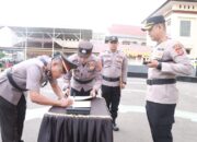 Kapolres Lhokseumawe Pimpin Sertijab Dua Kapolsek