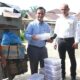Muhammad Syah, Kepala Bank Aceh Cabang Kualasimpang mengunjungi pabrik roti Pandan Sari di Dusun Metro Jaya, Kampung Durian, Kec Rantau, Kab Aceh Tamiang.(Waspada.id/Yusri).