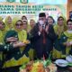 HUT BKOWSU ke 52 ditandai penyerahan nasi tumpeng oleh Bendahara Hj.Yulidar Bugis kepada Gubsu Edy Rahmayadi didampingi Ketum Hj Fahrizar Iskandar Hasibuan dan Penasehat Hj Halimah Zakaria Siregar. Waspada/Anum Saskia