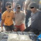 TIGA kurir sabu-sabu seberat 30 Kg dan 8.000 butir pil ekstasi diamankan polisi dari perairan Asahan, kemarin. Waspada/Ist