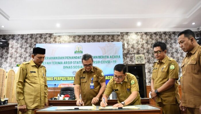 Dinas Sosial Serahkan Arsip Statis Ke Dinas Perpustakaan Dan Kearsipan Aceh