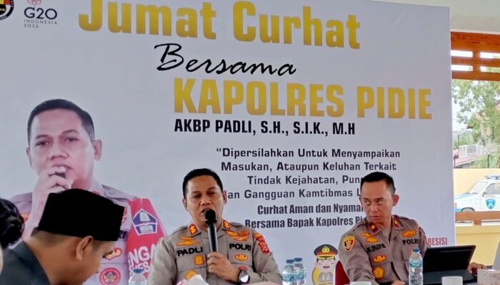 Polres Pidie Awali Program Jumat Curhat Dengan Wartawan Di Sawung