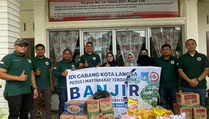 IDI Cabang Kota Langsa Salurkan Bantuan Korban Banjir