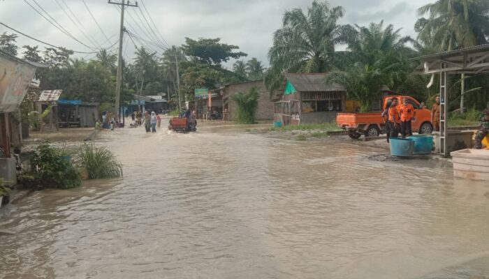 Banjir Landa Batubara, Bupati Zahir Bersama Ketua Kadin Bagi Bantuan