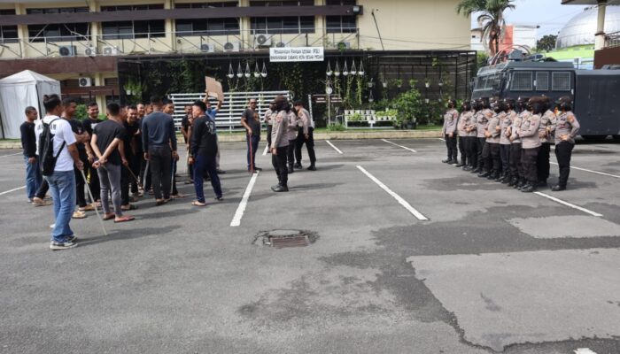 Jelang Pemilu 2024, Sat Samapta Polrestabes Medan Gelar Simulasi Penanganan Aksi Unjuk Rasa