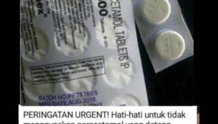 Paracetamol Tablet IP Berbahaya Dan Mengandung Virus Tersebar Di Medsos