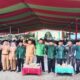 WAKIL Bupati Serdang Bedagai Adlin Tambuhan dan Ketua Panitia HUT ke-92 Al-Jamiyatul Washliyah, H Azmi Yuli Sitorus dan para pengurus berfoto bersama memperingati acara HUT ke-92 di gedung Replika Istana Sultan Serdang Perbaungan, Sergai, Senin (28/11). Waspada/ist.