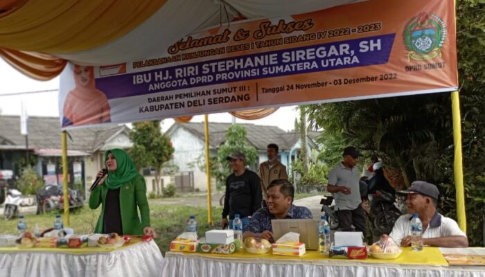 Anggota DPRD Sumut Hj Riri Stephanie Siregar SH MH Serap Keluhan Warga Perum Kuis Indah Permai Payagambar, Batangkuis