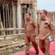 SEKDA Pidie H Idhami SSos MSi (tengah) didampingi Kepala Dinas Perumahan Rakyat dan Kawasan Pemukiman (Perkim) Kabupaten Pidie Tantawi Yusuf ST MT (kiri) dan Kepala Dinas Komunikasi, Informatika dan Persandian (Diskominsa) Kabupaten Pidie Muhammad Fadli SKom MKom, melakukan inspeksi mendadak terhadap progres pembangunan venue di Lapangan Blang Paseh, Kota Sigli, Selasa (15/11). Waspada/Muhammad Riza