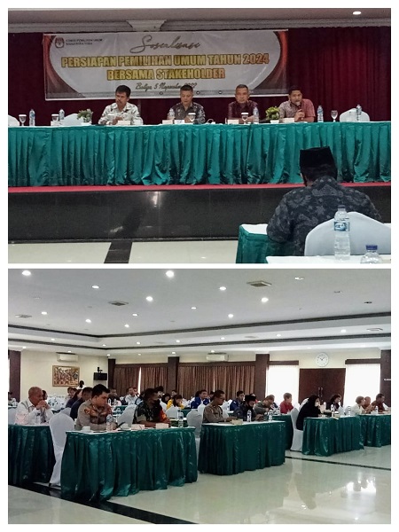 KPU Kabupaten Toba gelar sosialisasi Pemilu kepada stakeholder di Serenauli Hotel Laguboti, Sabtu (5/11). Waspada/Ramsiana Gultom