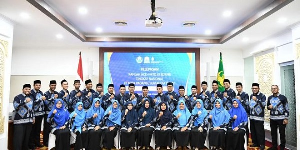 Peserta MTQN VI Korpri kafilah Aceh berfoto bersama. (Waspada/Ist)