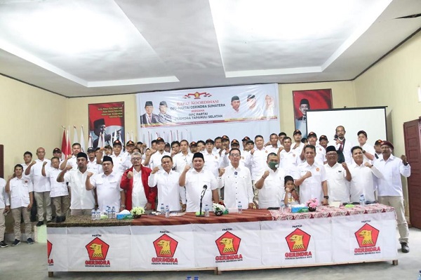 DPC Partai Gerindra Kabupaten Tapanuli Selatan (Tapsel) menargetkan, perolehan kursi legislatif pada Pemilu 2024 mendatang. Waspada/Ahmad Cerem Meha